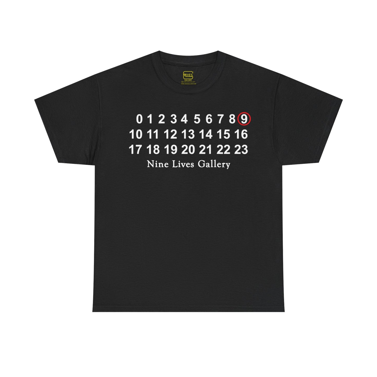 9LIVES Numbers Tee (White Logo)