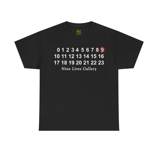 9LIVES Numbers Tee (White Logo)